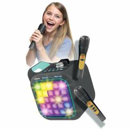 Karaoke Light Party Duo Golden Edition, Altavoz Bluetooth, 2 Micrófonos, 5 Modos Juego, Control Volumen, Luces, Sonidos, +14 Años, 35x20x27.9 cm