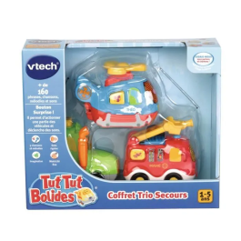 Vtech Trio Box de Emergencia Bomberos, Tractor, Helicóptero Tut Tut Bolides para Niños de 1 a 5 Años