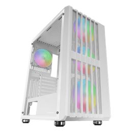 Mars Gaming MCVAULT ATX Semitorre Gaming ARGB con Ventana Completa, Soporte RL y 4 Ventiladores Preinstalados