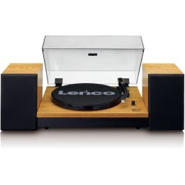 Lenco LS-300 Tocadiscos de Tracción por Correa, Madera/Negro, 33/45 RPM, Bluetooth, con Altavoces y Autostop