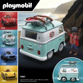 Playmobil Volkswagen T1 Camper Furgoneta Retro con Tabla de Surf Juguete para +5 Años