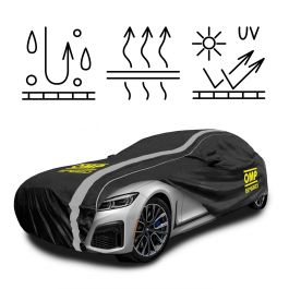 Omp Speed Funda Cubre Coche Exterior-Interior, Impermeable, 3 Capas, Talla S, 406 X 165 X 120 cm OMPS18010419 Omp Speed Funda Cubre Coche Exterior-Interior, Impermeable, 3 Capas, Talla S, 406 X 165 X 120 cm OMPS18010419