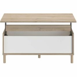Parisot Mesa de centro elevable MORPHOS MORPHOS0400TABA Rectangular Blanco/Roble L 100 x P 50 x H 43,6 cm