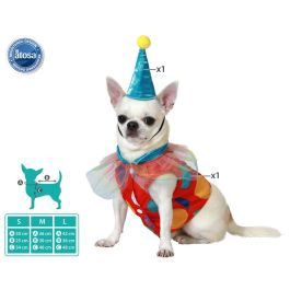 Disfraz para Mascota Payaso M Temática Circo Color Rojo Poliéster