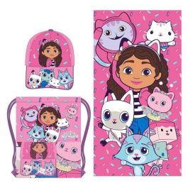Cerdá Gabby's Dollhouse Toalla Set Saquito infantil para niños +3 años - Color Rosa