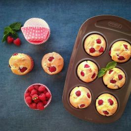 Pyrex 1452001 Molde para muffins Redondo, Acero al carbono, Antiadherente, 6 cavidades