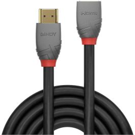 Lindy Cable Extensión HDMI 2.0 Alta Velocidad 3m 4K UHD 60Hz 18Gbps Apantallado Triple Conectores Bañados Oro Anthra Line