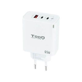 Cargador de Pared GaN TooQ TQWC-GANQC2PD65WT/ 2xUSB Tipo-C/ 1xUSB/ 65W