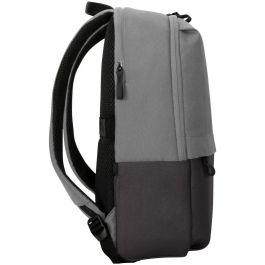 Targus Mochila Sagano Unisex para Portátil 15.6" Negro Gris, Material RPET Reciclado, con Múltiples Bolsillos y Protector de Lluvia