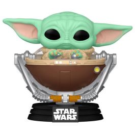 FUNKO Figura POP Star Wars The Mandalorian con Grogu en Cuna - Figura de Vinilo Coleccionable