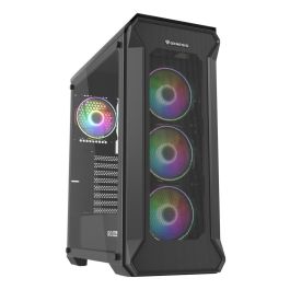 GENESIS Irid 505 V2 ARGB Midi Tower Gaming PC, 4 Ventiladores ARGB, Panel Lateral Cristal Templado, Filtros Antipolvo, USB 3.0, Negro