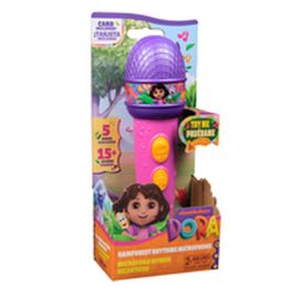 Spinmaster SPI6071801 Micrófono Dora la Exploradora Funcional 18cm con 4 Canciones y 9 Sonidos para Niños 3+ Años
