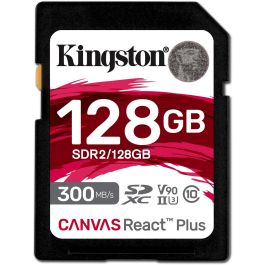 Kingston SDR2/128GB Canvas React Plus 128 GB SD UHS-II Clase 10 U3 V90, Lectura 300MB/s, Escritura 260MB/s Precio: 87.5000005. SKU: S55150527