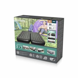 Bestway Airbed Tritech™ Connect and Rest™ Cama Hinchable 3 en 1 - Individual, Elevada o King Size - 188x99x25 cm - Soporta 150 kg