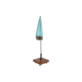 DKD Home Decor Base Parasol Terraza Y Jardin Natural Negro Eucalipto Granito Metal 48 x 48 x 39 cm