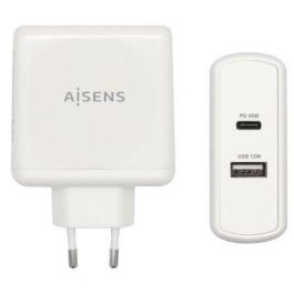 AISENS - CARGADOR 57W 1xUSB-C PD3.0 45W 1xUSB-A 5V/2.4A 12W BLANCO