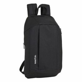 Safta Mini mochila negra con bolsillo vertical, fabricada en 600D Poliéster, ideal para niños de 3 años, modelos surtidos
