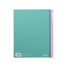 Cuaderno Espiral Liderpapel A4 Micro Jolly Tapa Forrada 140H 75 gr Cuadro 5 mm 5 Bandas4 Taladros Color Turquesa