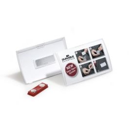 DURABLE Click Fold Placa Identificativa con Imán Polipropileno Transparente 40x75mm - 10 Unidades