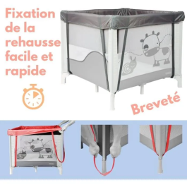 Bambisol Parque Cuna Plegable Bebé 90x90cm 2 Niveles Dormir Bolsa Transporte Zona Juegos