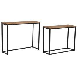 Consola Home ESPRIT Marrón Negro 96 x 30 x 77 cm (2 Piezas)