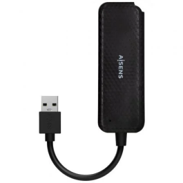 AISENS - HUB USB 3.0, TIPO A/M-4XTIPO A/H, NEGRO, 15CM