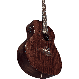 EKO Guitarra Acústica Travel Marco Polo Folk Electroacústica con Funda - Caoba Maciza con Electrónica Fishman