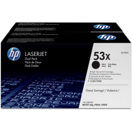HP Q7553XD Tóner original LaserJet 53X negro doble pack, alta capacidad, 14000 páginas Precio: 296.49999962. SKU: B16L7RVYDM