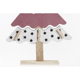 DKD Home Decor Decoracion Navidad Tradicional Rosa Rojo Madera 4 x 40 x 22 cm (4 Unidades)