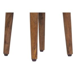 DKD Home Decor Reposapiés Alpino de Algodón y Mango Multicolor 40x56x40 cm con Tapa - Colección Afrkn