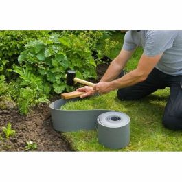 Naturaleza Borde de Jardín H7.5 cm x 10 m Polietileno Gris Espesor 3 mm
