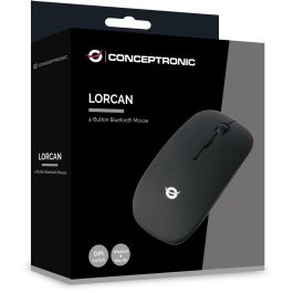 Conceptronic LORCAN01B Ratón Óptico Bluetooth 1600 DPI Ambidextro Negro