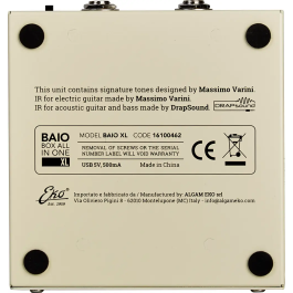 Eko BAIO XL Pedalera Multiefectos para Guitarra y Bajo Eléctrico con Batería Recargable y Bluetooth