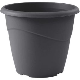 EDA Marina Maceta redonda Polipropileno sin perforar, Ø 40 cm, 23 L, Gris antracita, exterior/interior, resistente heladas y UV
