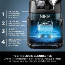 Ninja BATIDORA VASO DETECT DUO BLENDSENSE AUTOMATICA 2 en 1 con Tecnología BlendSense™, 1200W, Jarra 2.1L y Vaso 700ml