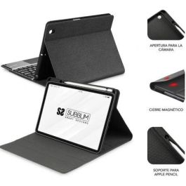 Subblim SUBKT4-BTPI02 Funda con Teclado KeyTab Pro BT para iPad 10.9" 10a Gen, Retroiluminado, Touchpad, Negro, QWERTY Español, Antigolpes, Ranura Apple Pencil