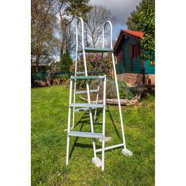 Gre Piscina redonda de pared de acero 350 x 120 cm con depuradora y escalera