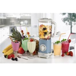 Ariete 568/15 Batidora de Vaso Vintage Azul, 1.5L con 6 Cuchillas de Acero Inoxidable