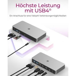 ICY BOX IB-DK2880-C41 Docking Station USB4 10 en 1 PD 100W 8K HDMI 2.1 GbE Lector SD/MicroSD para Laptop/PC