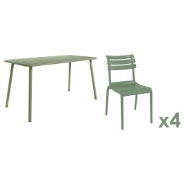 DKD Home Decor Mesa Comedor Terraza Y Jardin Verde Menta 70 x 75 x 140 cm Set de 5 Precio: 265.68999952. SKU: B1GFP76QV5