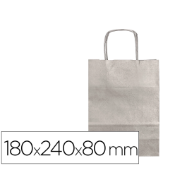 Q-connect Bolsa Papel Kraft Plata XS con Asa Retorcida 180x240x80 mm Precio: 9.5000004. SKU: B1AQHQ7EGV