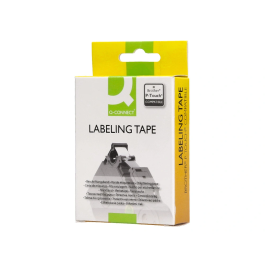 Q-connect Cinta TZE-221 Blanco-Negro 9mm Longitud 8mt