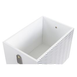 DKD Home Decor Caja de Almacenaje Set de 3 Madera Paulownia Blanco Gris 28 x 23 x 37 cm