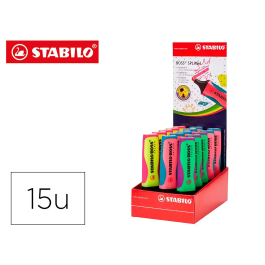 Stabilo Rotulador BOSS SPLASH 75 Expositor Sobremesa 15 Unidades Colores Surtidos