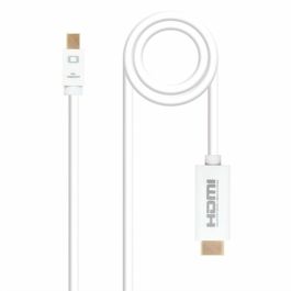 Nanocable Cable Conversor Mini DP a HDMI, Compatible con 4K, DisplayPort 1.2a, HDMI 1.4b, 2 metros, Blanco