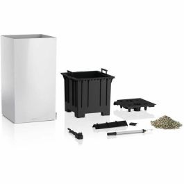 Lechuza LEC4008789137708 Macetero Canto Premium Column 40 con kit LED completo, blanco brillo