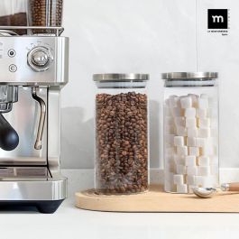 La Mediterranea Tarro Borosilicato Tapa Acero Inoxidable 1350 ml 10.8x10.8x21 cm