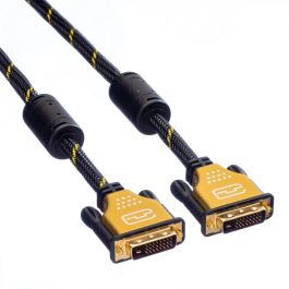 ROLINE 11.04.5512 Cable DVI-D Dual Link Macho a Macho Negro Oro 2 Metros