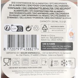 Fiambrera Hermética Cuadrada 310 ml MasterChef - Inde (12 Unidades) Fiambrera Hermética Cuadrada 310 ml MasterChef - Inde (12 Unidades)