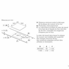 Bosch Placa de inducción Serie 2 PUC611AA5E, 3 quemadores, 52,2 x 59,2 x 5,1 cm, Negro